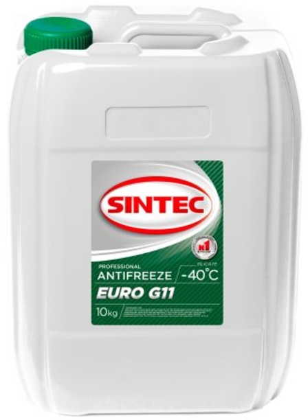 Антифриз SINTEC EURO-40 G11 Зеленый 10кг уп/2шт
