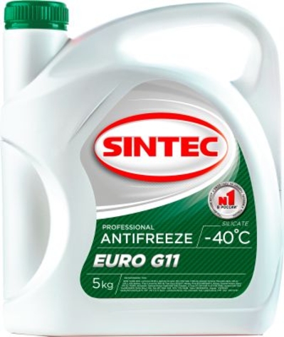 Антифриз SINTEC EURO-40 G11 Зеленый 5кг уп/4шт